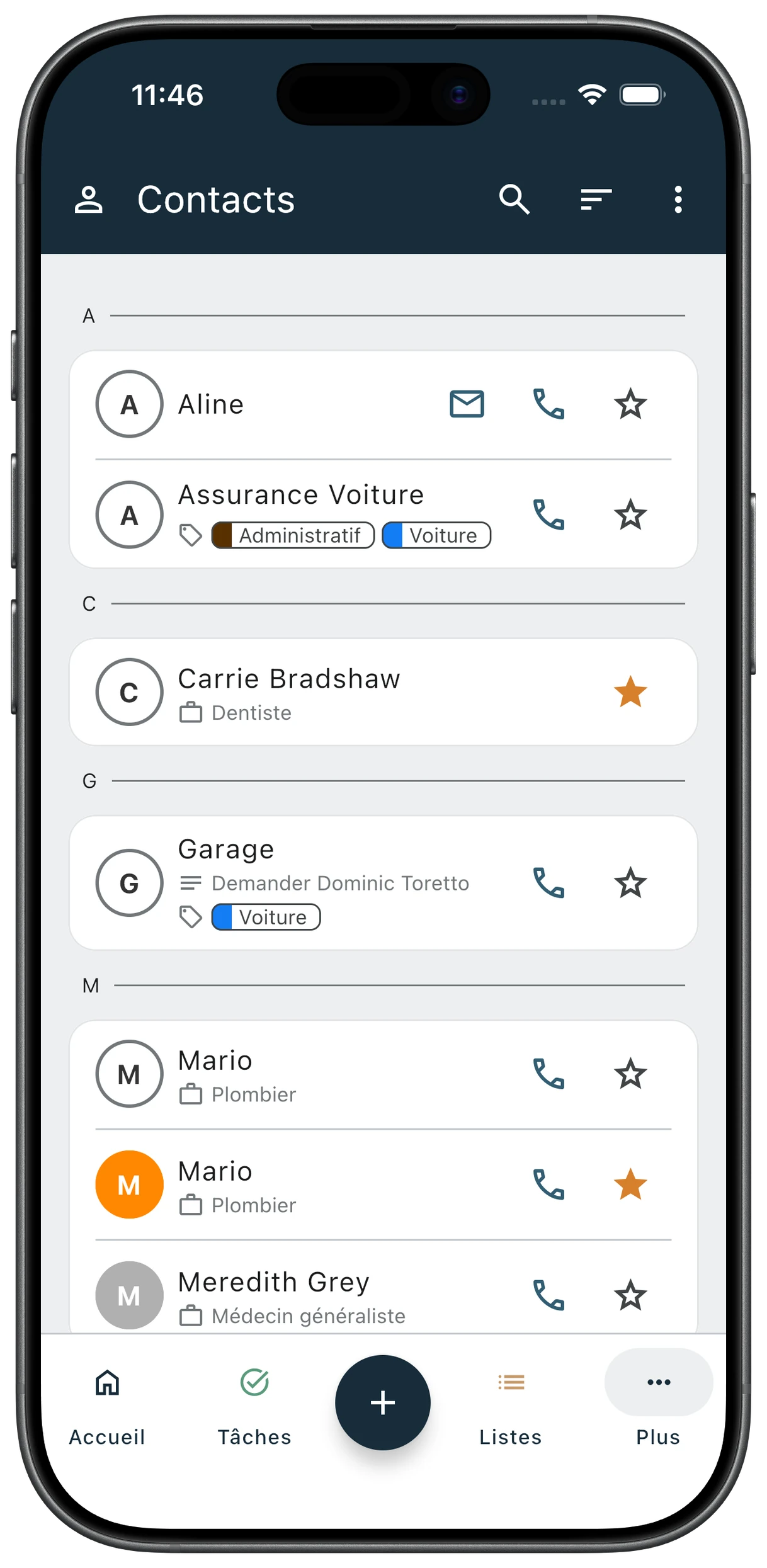 Carnet de contacts utiles (médecins, écoles, artisans) dans Xerus